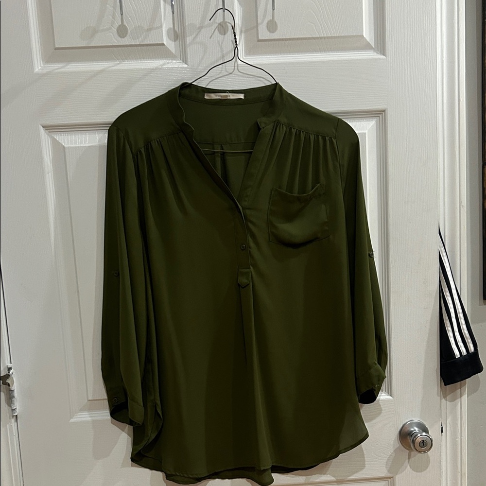 41 Hawthorn Dark Green Blouse